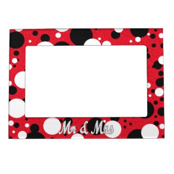 Mouse Party Mr. & Mrs. Bridal Shower Polka Dot Magnetic Frame by Ohhhhilovethat at Zazzle