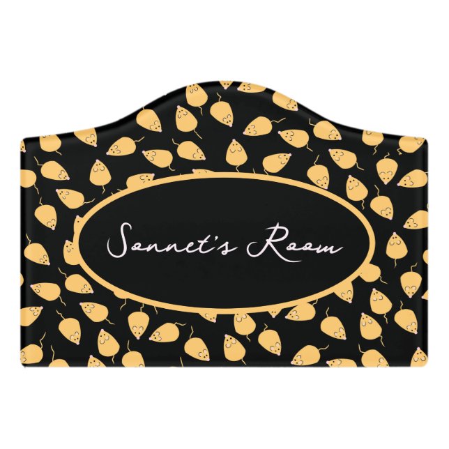 Mouse pattern door sign (Small Crest Front)