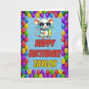 Mouse Personalized Fun Greeting Birthday Card