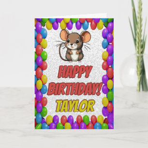 Mouse Personalized Fun Greeting Birthday Card