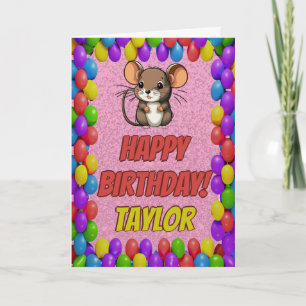 Mouse Personalized Fun Greeting Birthday Card