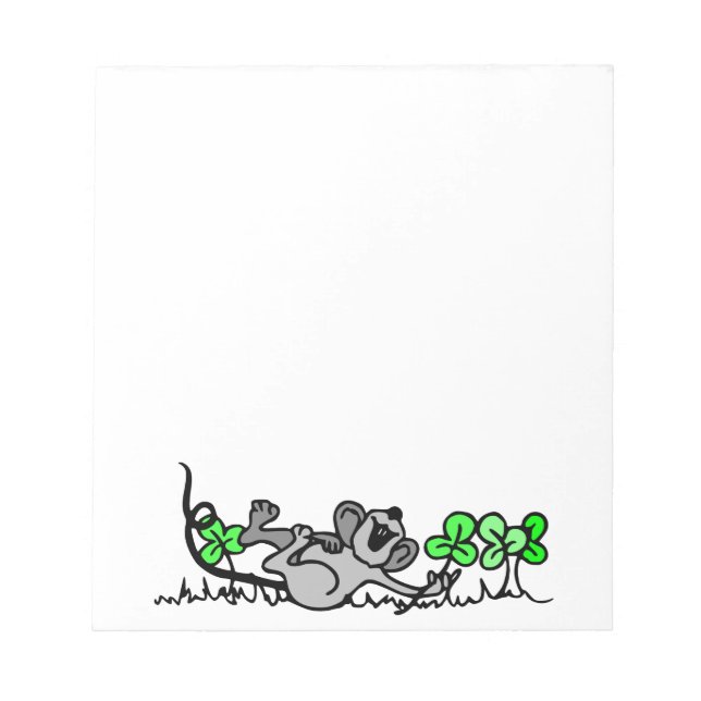 Mouse Playing In Shamrocks Notepad (Front)