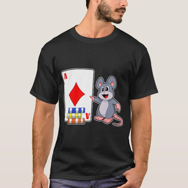 Mouse Poker Poker cards Poker chips T-Shirt (Front)