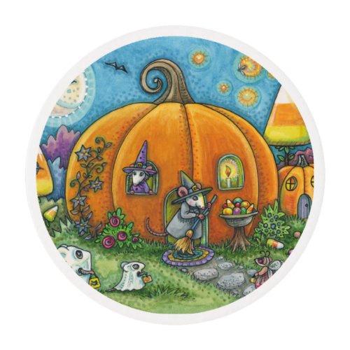 MOUSE  PUMPKIN HOUSE EDIBLE FROSTING ROUNDS