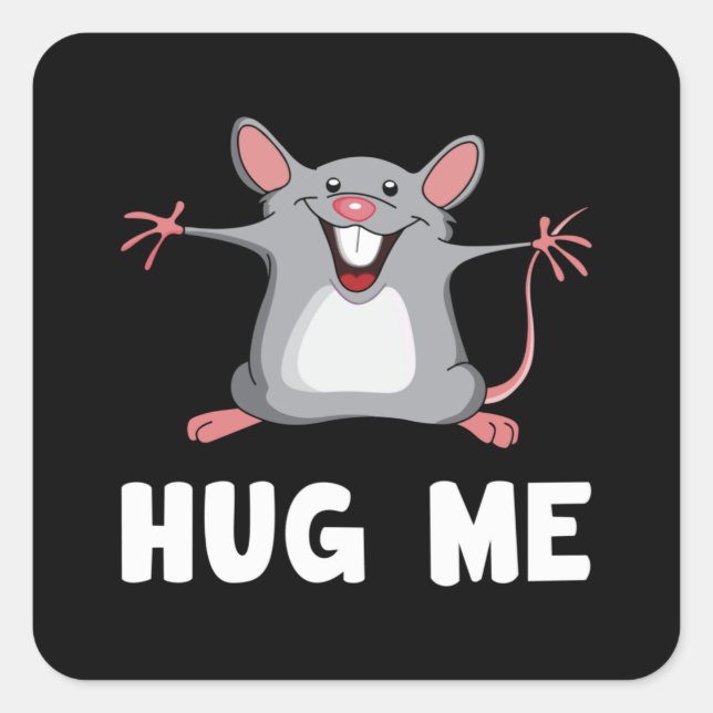 Mouse Rat Animal Pet Cheese Love Funny Gift Idea Square Sticker (Front)