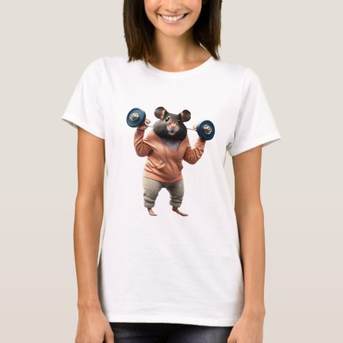 Mouse Rat at Gym T_Shirt