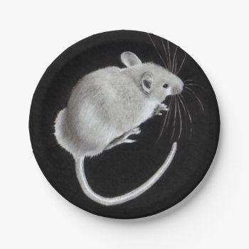 Mouse: Realistic Pencil Drawing: Mouse On A Plate! Paper Plates by joyart at Zazzle