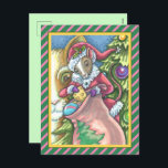 MOUSE SANTA BRINGS GOOD CATS CHRISTMAS GIFTS, Cute Holiday Postcard<br><div class="desc">PURRFECT CHRISTMAS GREETING FOR YOUR CAT LOVING FRIENDS AND FAMILY.  HOLIDAY HUMOR POSTCARD *Customize ... .Look For More Items Susan Brack Designs</div>