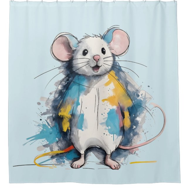 mouse shower curtain (Front)