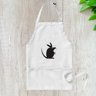 Mouse Silhouette Minimalist Animal Adult Apron