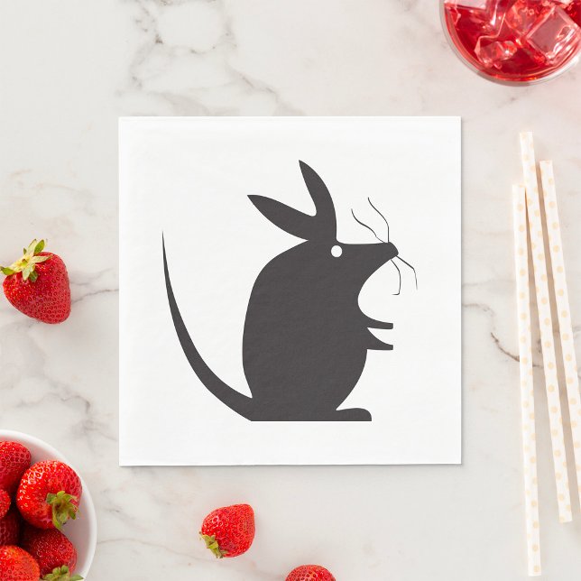Mouse Silhouette Minimalist Animal Napkins (Creator Uploaded)