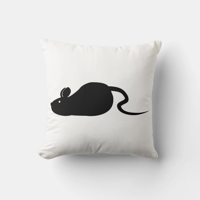 Mouse Silhouette Throw Pillow (Front)