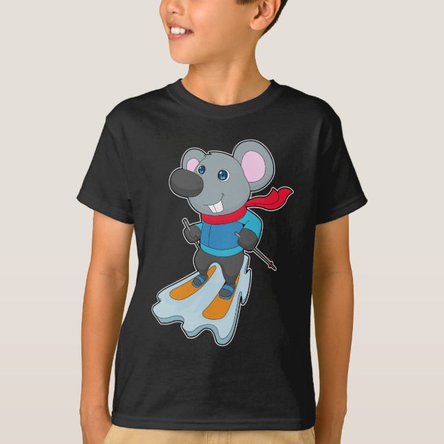 Mouse Skier Ski Winter sports T-Shirt (Front)