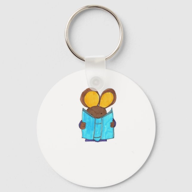 Mouse The Book Worm Keychain (Front)