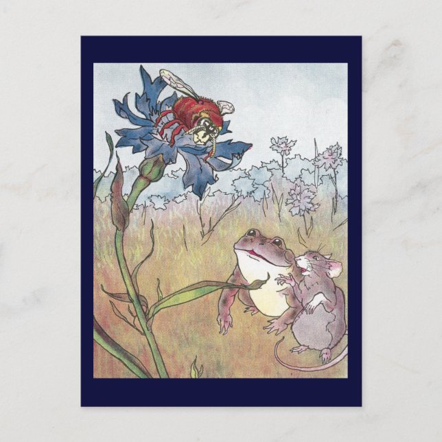 Mouse, Toad & Hornet in Meadow Postcard (Front)