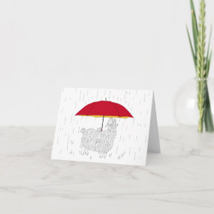 Mouse Umbrella for Goat Letterpress Thank You Card