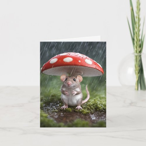Mouse Under a Mushroom Note Card