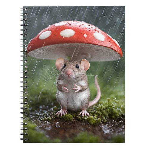 Mouse Under a Mushroom Notebook