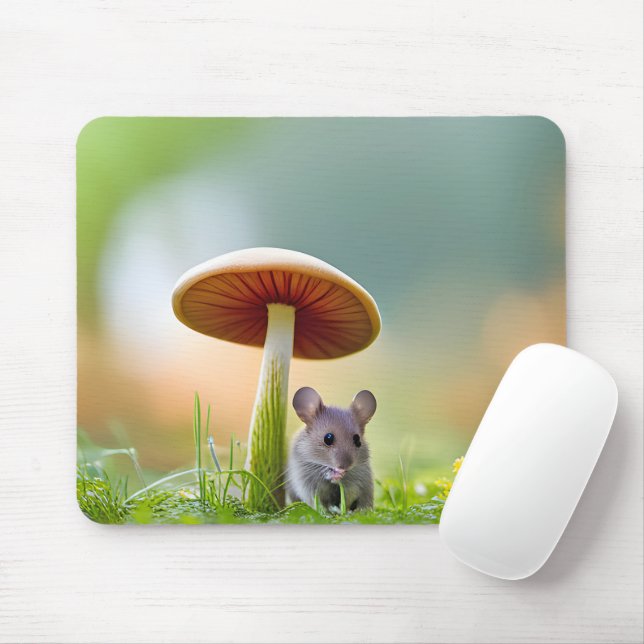 Mouse Under A Mushroom Pad (With Mouse)