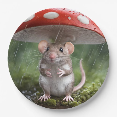 Mouse Under a Mushroom Paper Plates