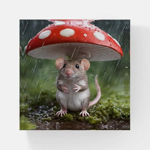 Mouse Under a Mushroom Paperweight