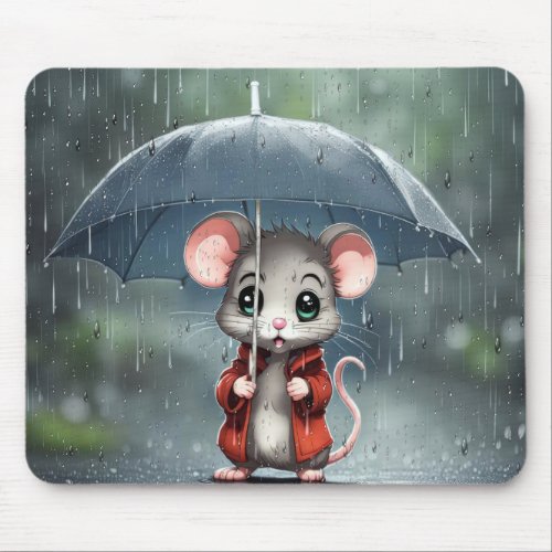 Mouse Under an Umbrella Mouse Pad