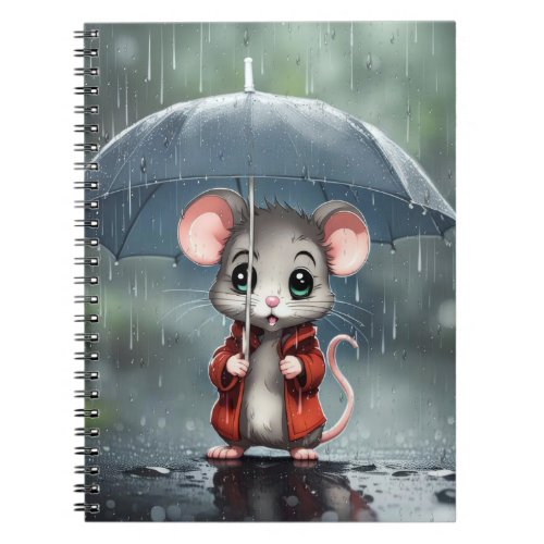 Mouse Under an Umbrella Notebook