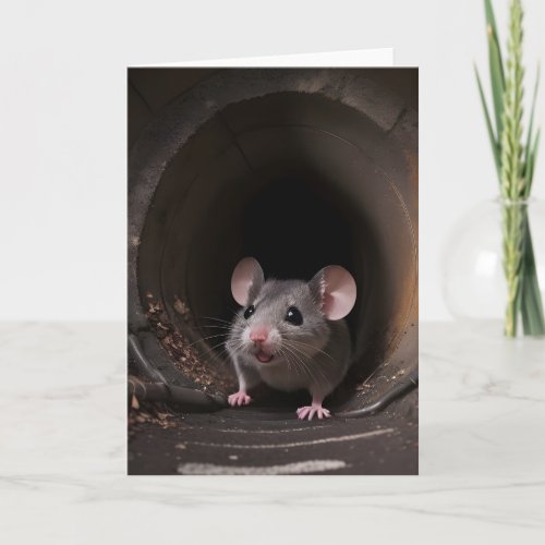Mouse Underground Tunnel Sewer Scavenging Blank Card
