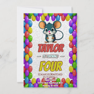 Mouse Unique Personalized Birthday Invite Kids
