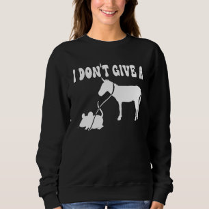 MOUSE WALKING A DONKEY I Don't Give Rats Mouse vin Sweatshirt