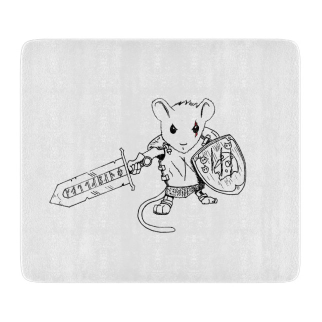 Mouse Warrior Cutting Board (Front)