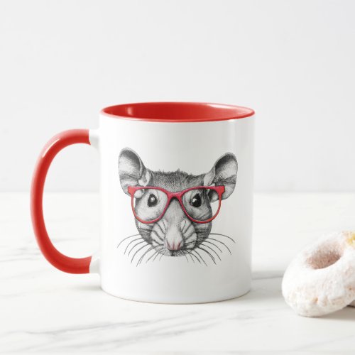 Mouse wearing glasses mice lovers    mug