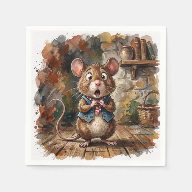 Mouse with a Surprised Look  Napkins (Front)