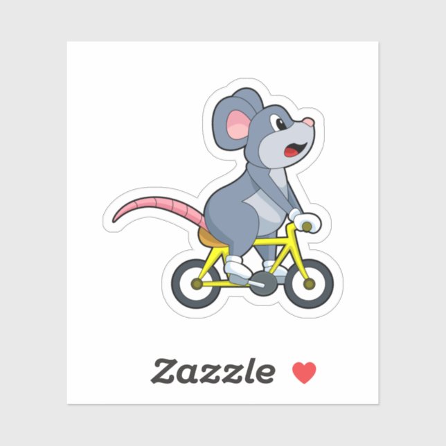 Mouse with Bicycle Sticker (Sheet)