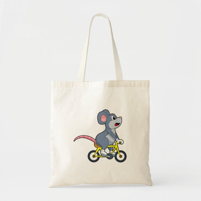 Mouse with Bicycle Tote Bag (Front)