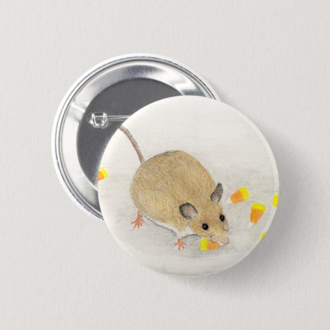 Mouse with Candy Corns Button (Front & Back)
