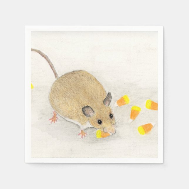 Mouse with Candy Corns Napkins (Front)