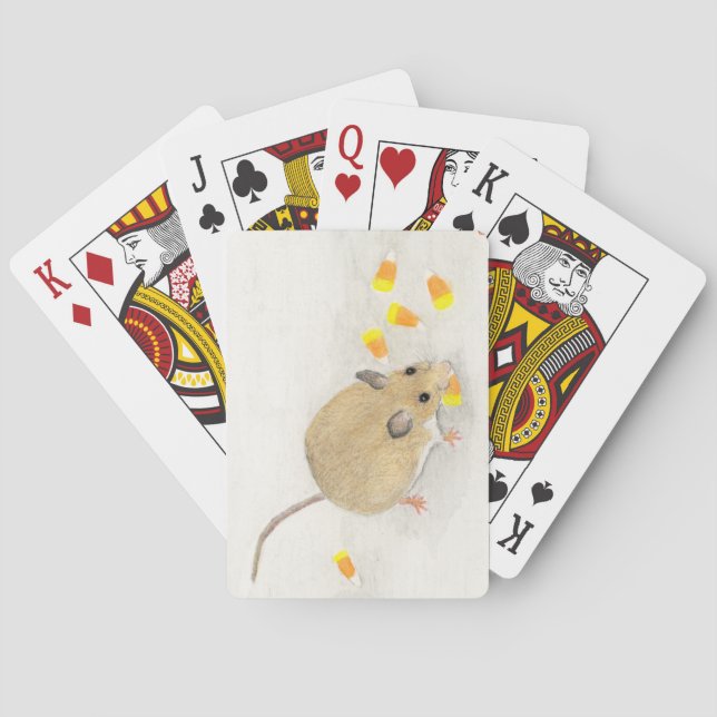 Mouse with Candy Corns Poker Cards (Back)