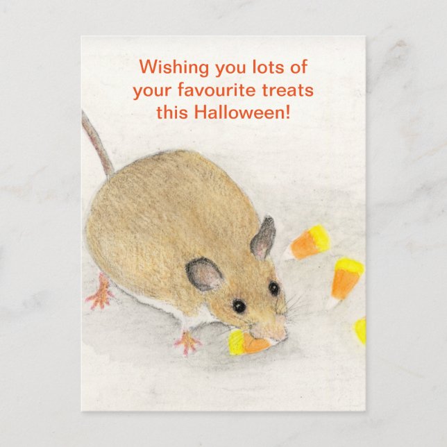 Mouse with Candy Corns Postcard (Front)