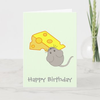 Mouse With Cheese Card by mail_me at Zazzle