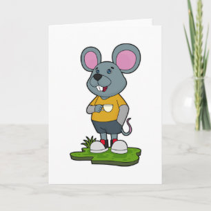 Mouse with Coffee cup Card
