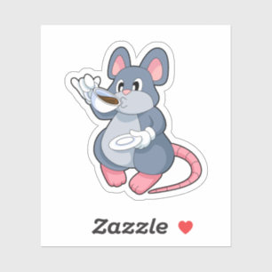 Mouse with Coffee Cup Sticker