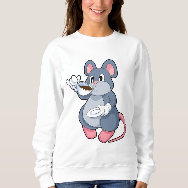 Mouse with Coffee Cup Sweatshirt (Front)