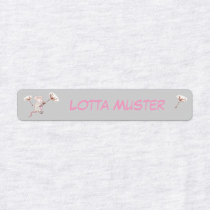 Mouse with dandelion - gray   96 narrow kids' labels