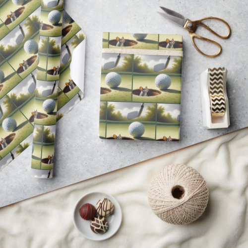 Mouse With Golf Ball Wrapping Paper