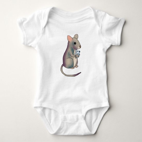 Mouse with mouse baby bodysuit