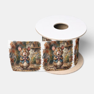 Mouse with Shocked Expression Satin Ribbon