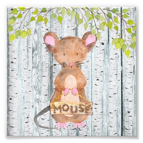 Mouse_ Woodland Friends _ Watercolor illustration Photo Print