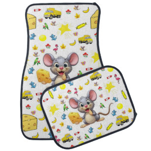 Mouse Yellow Cheese Cat Bird Truck Floor Car Mats