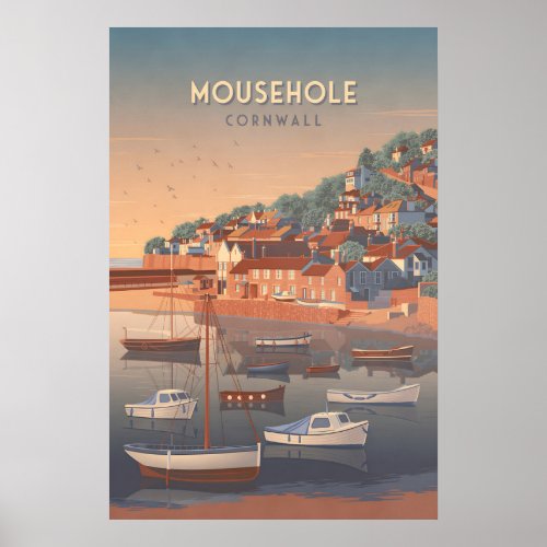 Mousehole Cornwall Travel Poster